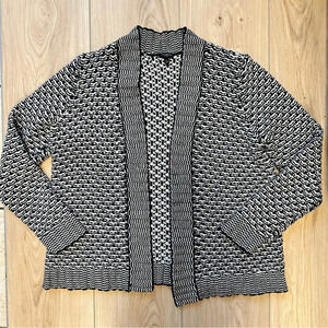 Talbots Black and White Patterned Sweater